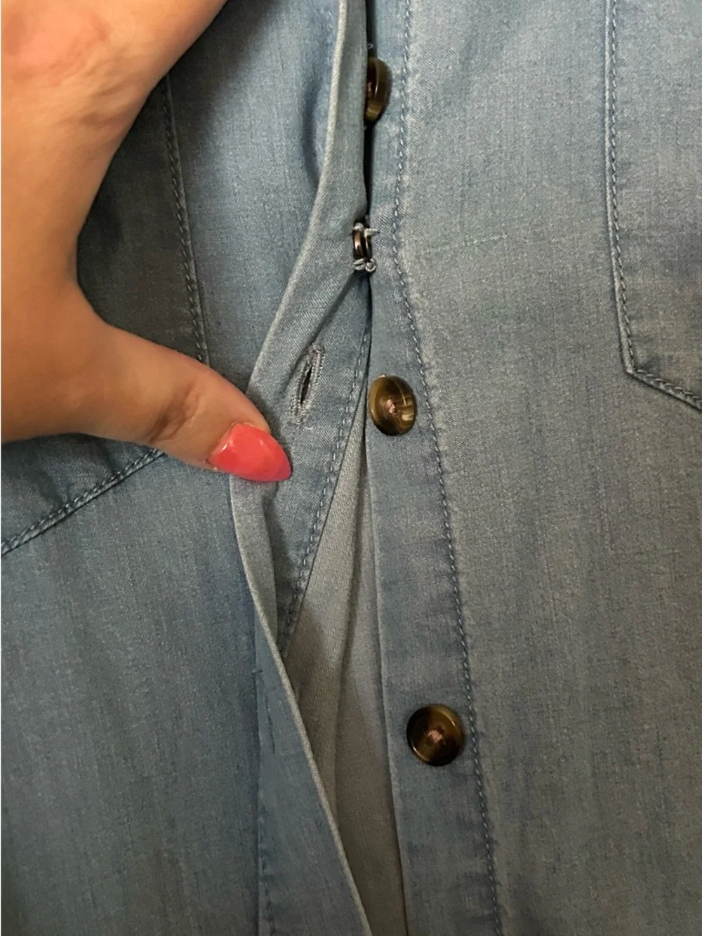 Universal Standard Light Blue Denim Shirt Dress - Picture 4 of 4